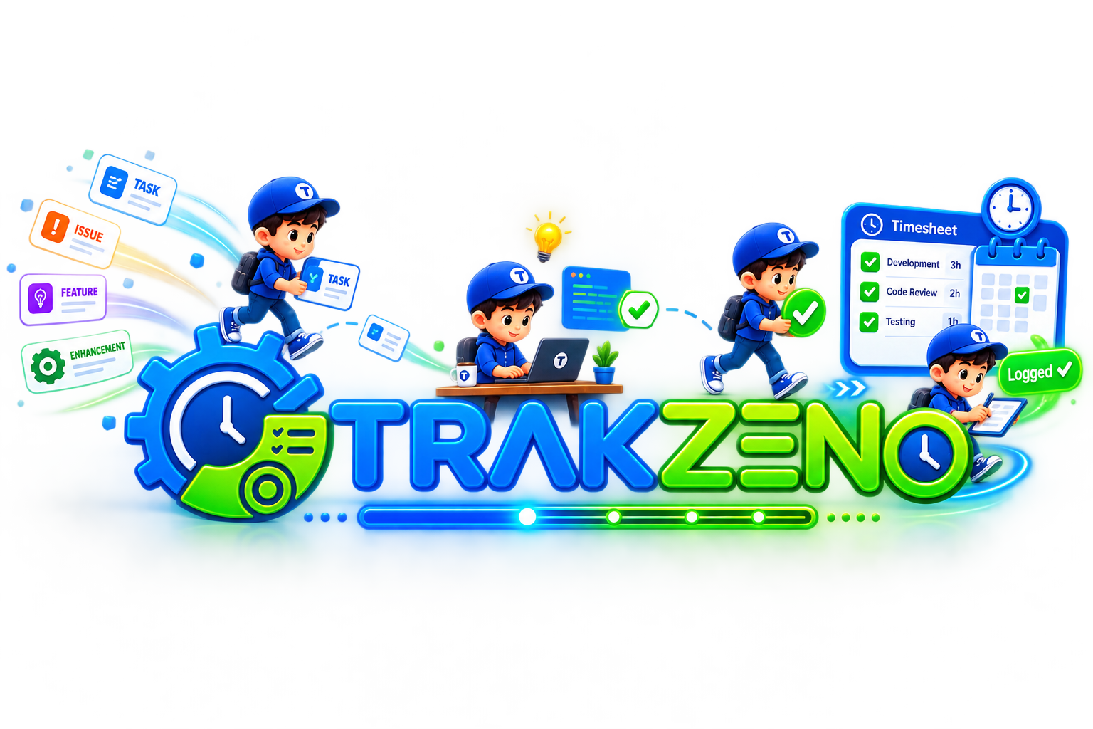 TRAKZENO task and timesheet workflow